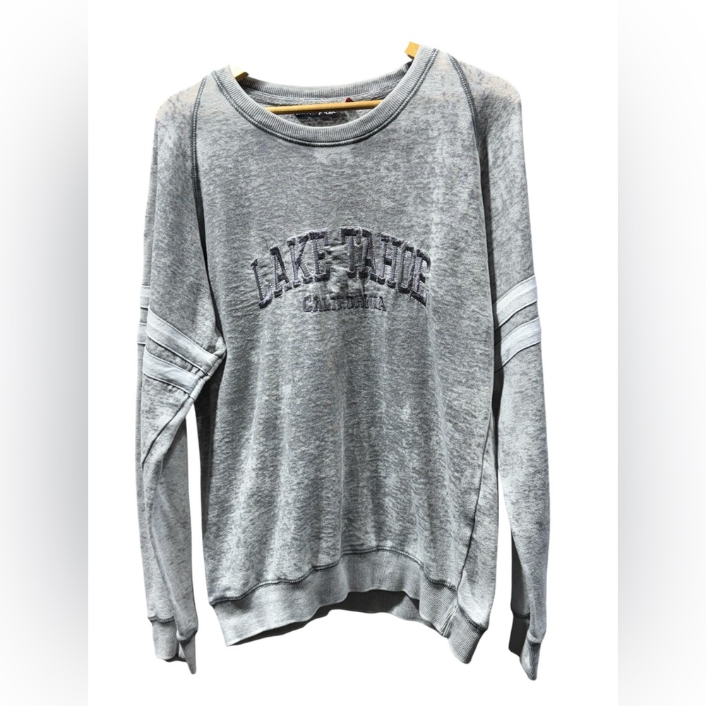 Lake Tahoe Graphic Sweatshirt Gray Pullover Sweater Women’s Size M